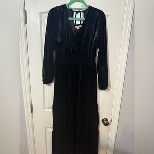 Knox Rose Black Velvet Long Sleeve Dress